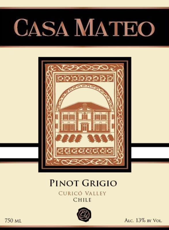 Casa Mateo Central Valley Pinot Grigio 2016 Front Label