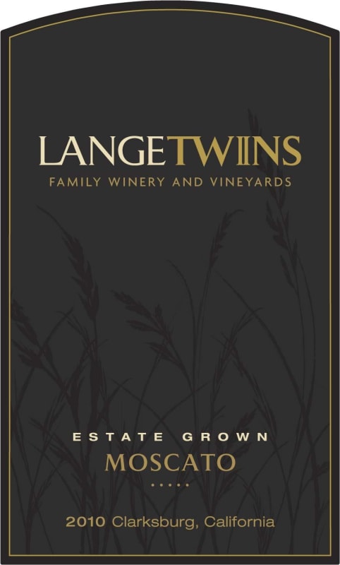 LangeTwins Estate Moscato 2010 Front Label