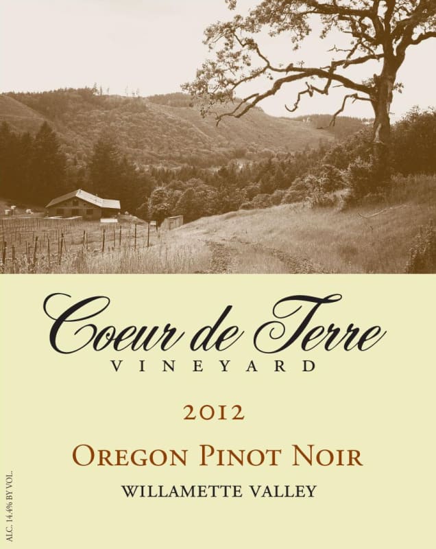 Coeur de Terre Vineyard Pinot Noir 2012 Front Label