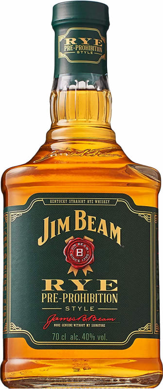 Jim Beam Straight Rye Whiskey Front Bottle Shot