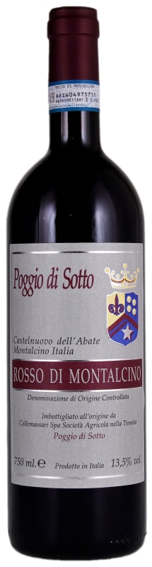 Poggio di Sotto Rosso di Montalcino 2018 Front Bottle Shot