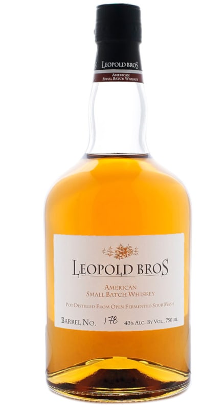 Leopold Bros. American Small Batch Whiskey Front Bottle Shot