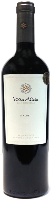 Vina Alicia Las Compuertas Malbec 2012 Front Bottle Shot