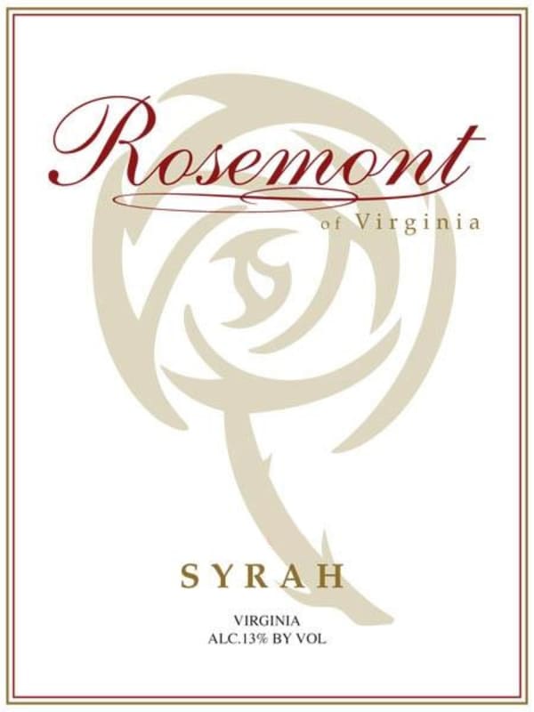 Rosemont of Virginia Syrah 2011 Front Label