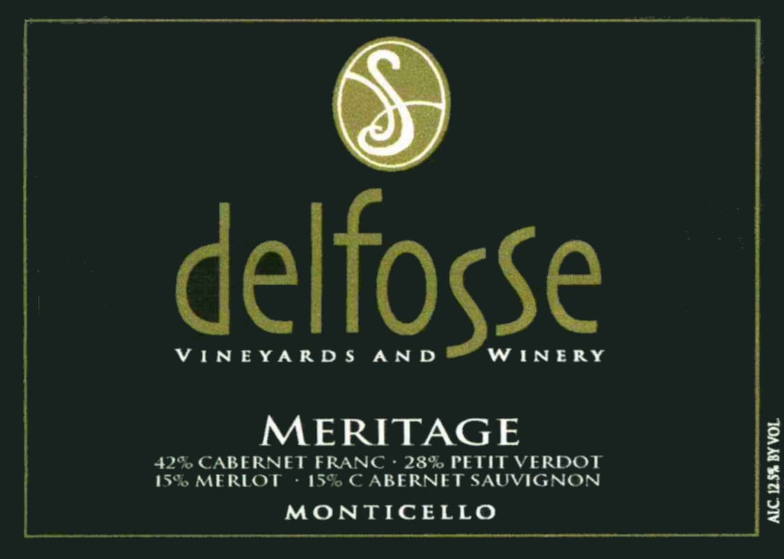 DelFosse Vineyards and Winery Meritage 2012 Front Label