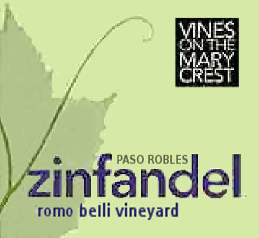 Vines on the Marycrest Zinfandel 2013 Front Label