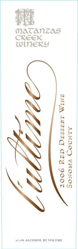 Matanzas Creek L'Ultime Red Dessert Wine (500 ML) 2006 Front Label