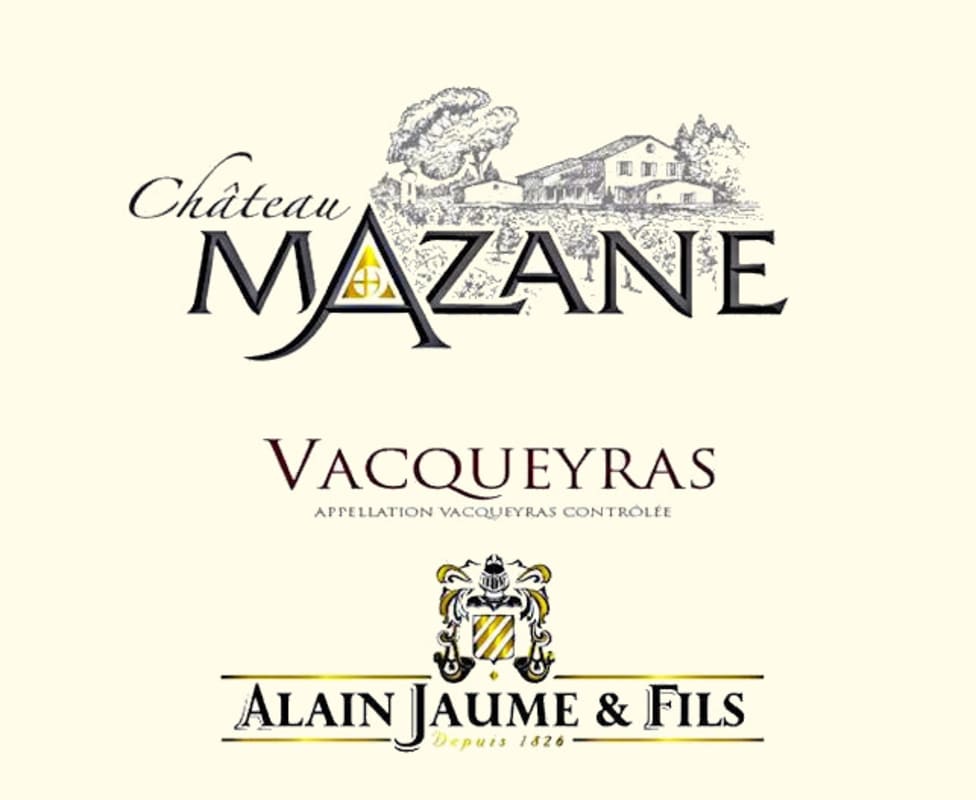 Alain Jaume Chateau Mazane Vacqueyras 2014 Front Label