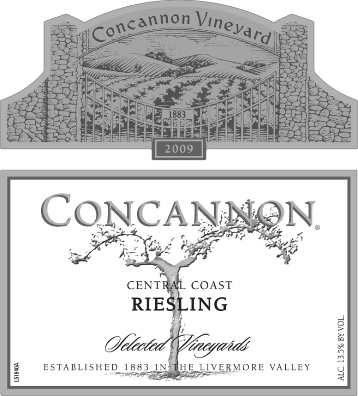 Concannon Selected Vineyards Riesling 2009 Front Label