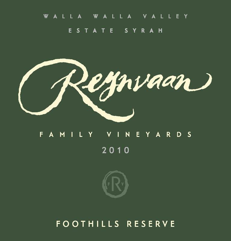 Reynvaan Foothills Reserve Syrah 2010 Front Label