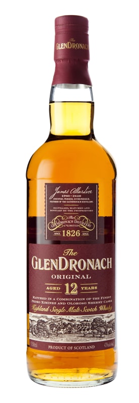 GlenDronach 12 Year Original Single Malt Scotch Whisky Front Bottle Shot