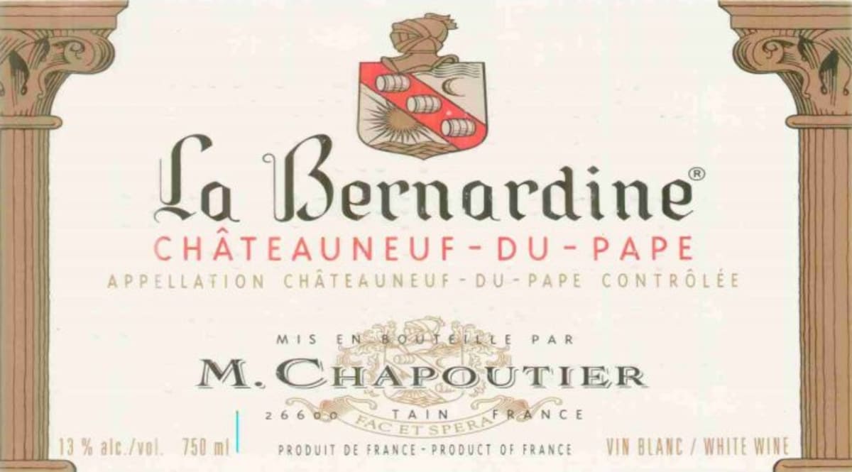 M. Chapoutier Chateauneuf-du-Pape La Bernardine Blanc 2004 Front Label