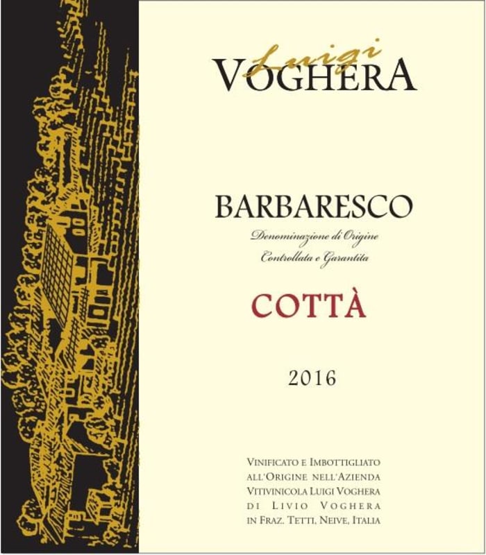 Luigi Voghera Barbaresco Cotta 2016 Front Label