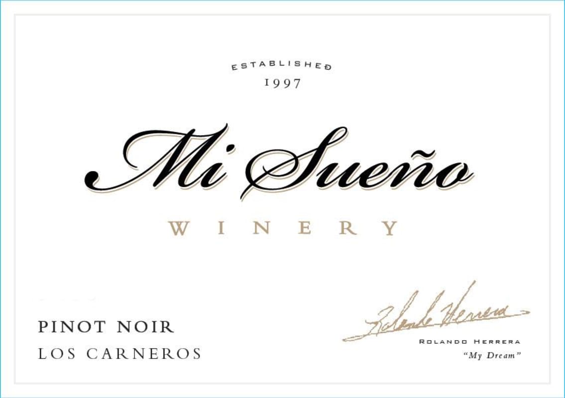 Mi Sueno Winery Los Carneros Pinot Noir 2018 Front Label
