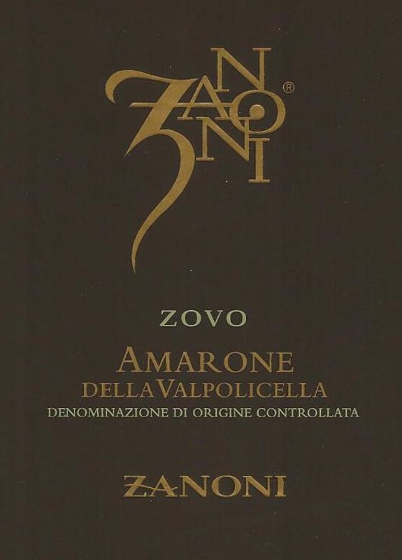 Azienda Agricola Zanoni Pietro Amarone della Valpolicella Zovo 2012 Front Label