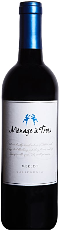 Menage a Trois Merlot 2017 Front Bottle Shot