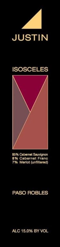 Justin Isosceles 2011 Front Label