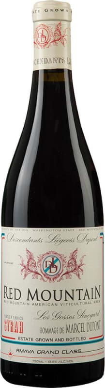 Hedges Family Estate Descendants Liegeois Dupont Syrah 2016 Front Bottle Shot