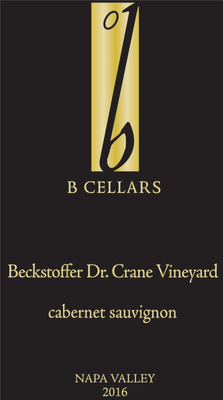 B Cellars Beckstoffer Dr. Crane Vineyard Cabernet Sauvignon 2016 Front Label