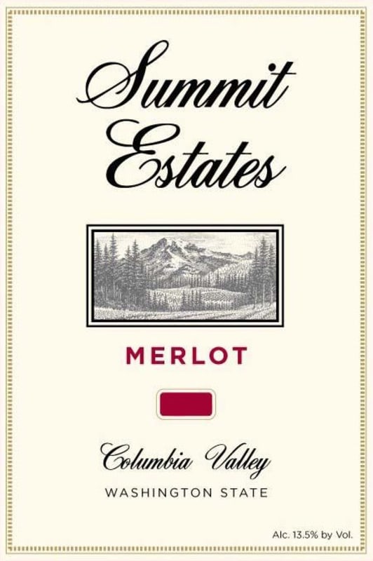Summit Estate Merlot 2014 Front Label