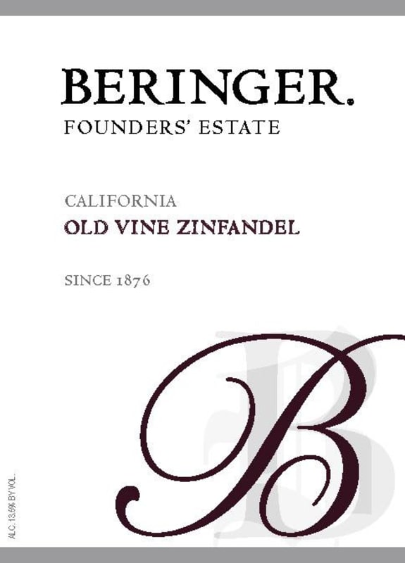 Beringer Founders Estate Old Vine Zinfandel 2007 Front Label