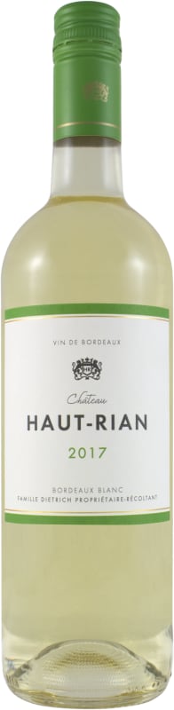 Chateau Haut Rian Blanc 2017 Front Bottle Shot