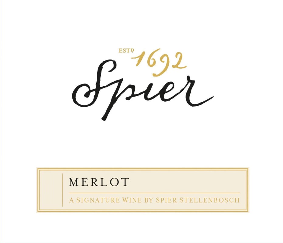 Spier Signature Merlot 2016 Front Label