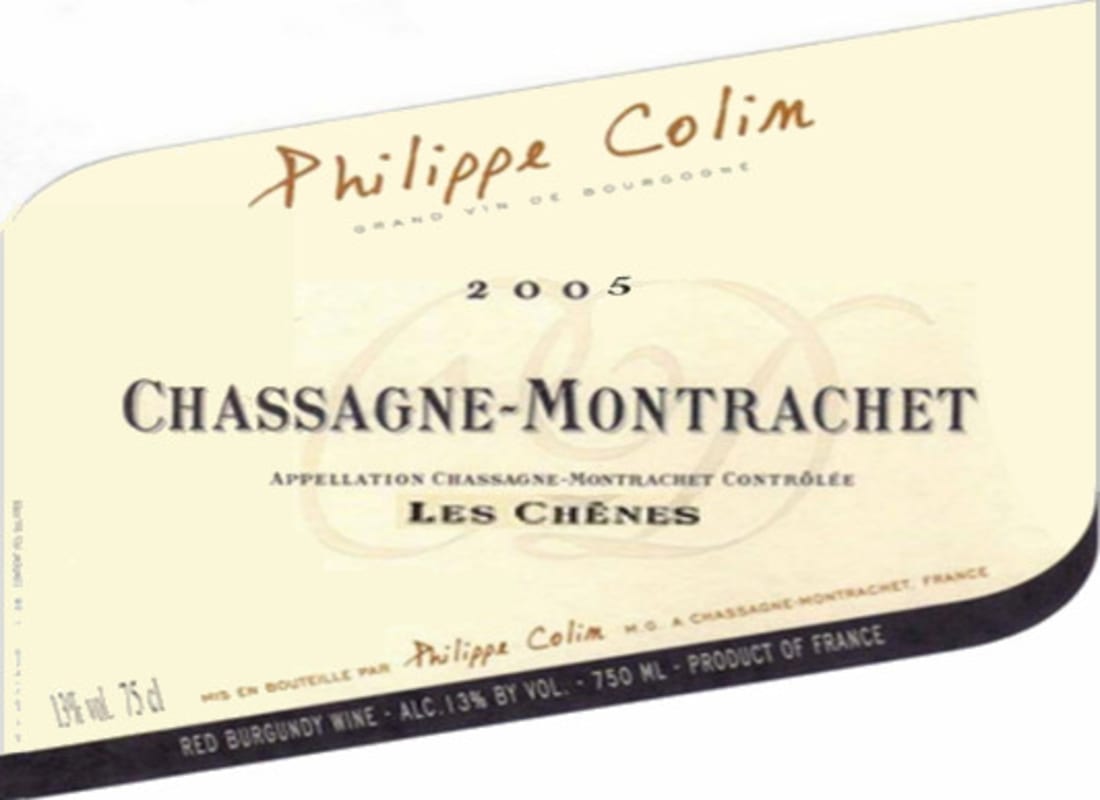 Philippe Colin Chassagne-Montrachet Les Chenes Rouge 2005 Front Label