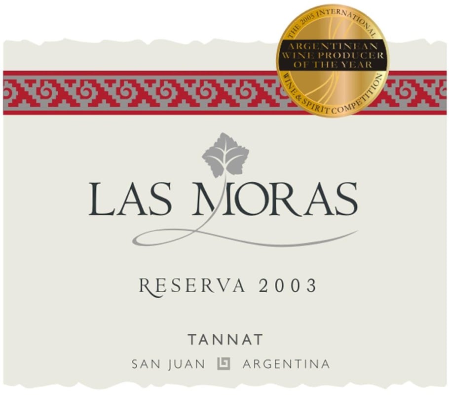 Finca Las Moras Reserve Tannat 2003 Front Label