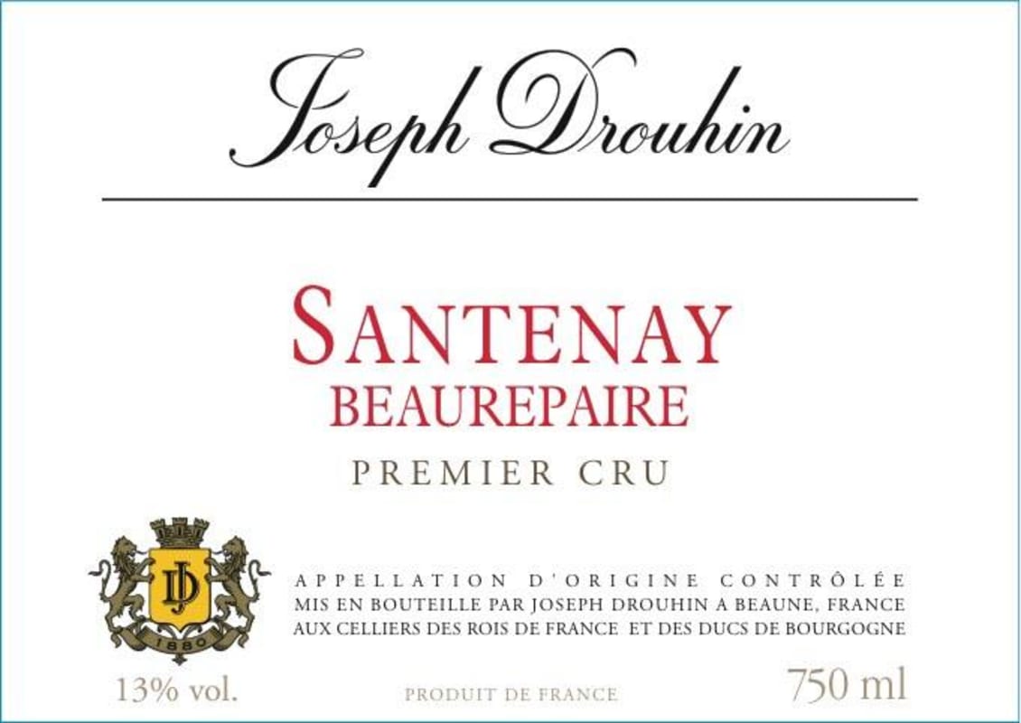 Joseph Drouhin Santenay Beaurepaire Premier Cru 2013 Front Label