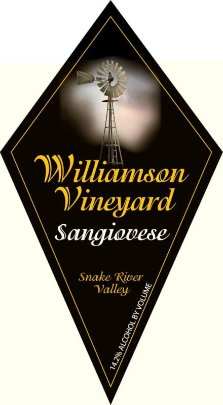 Williamson Orchards & Vineyards Sangiovese 2012 Front Label