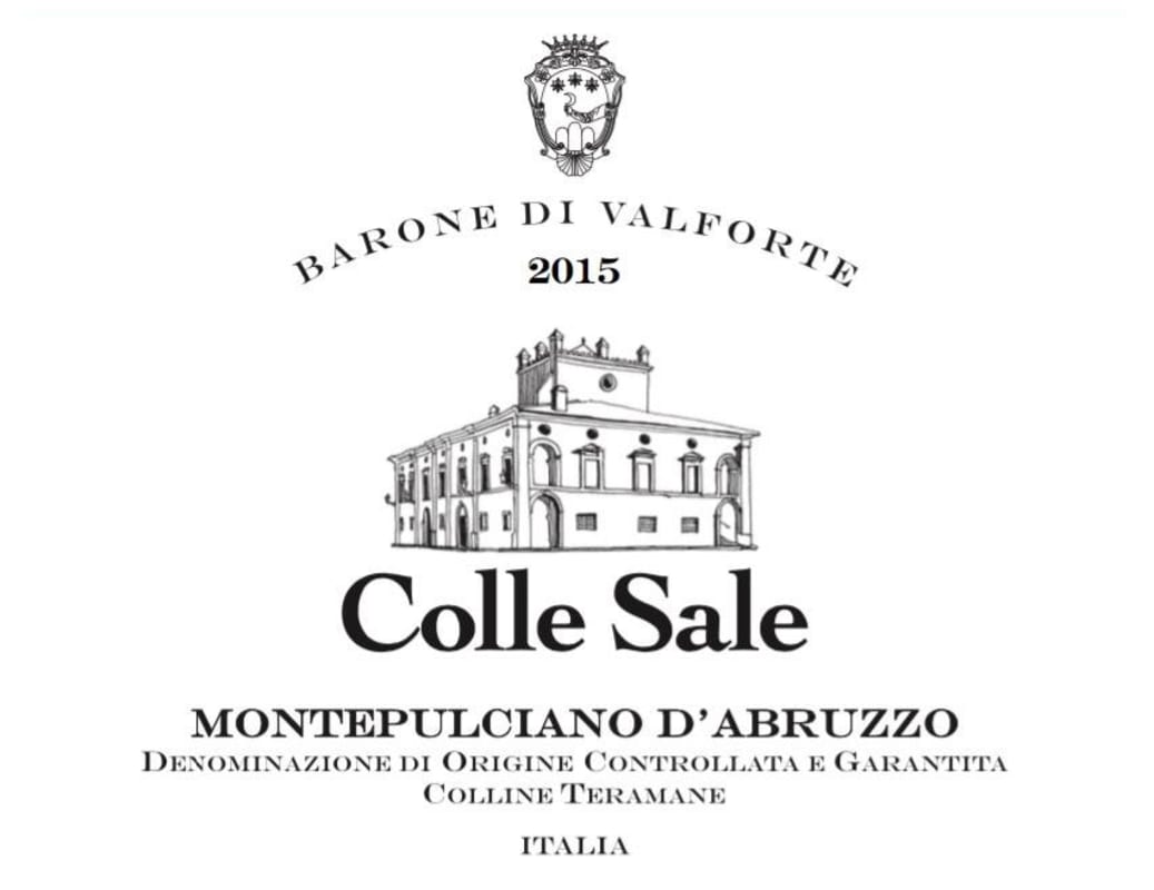 Tenute Barone di Valforte Montepuliciano d'Abruzzo Colle Sale 2015 Front Label