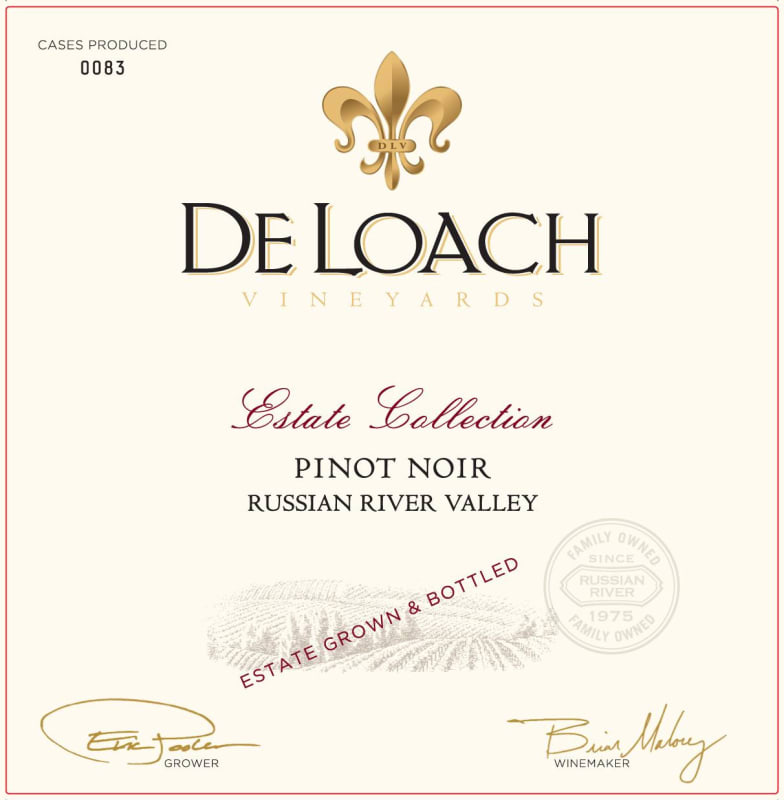 DeLoach Estate Collection Pinot Noir 2012 Front Label