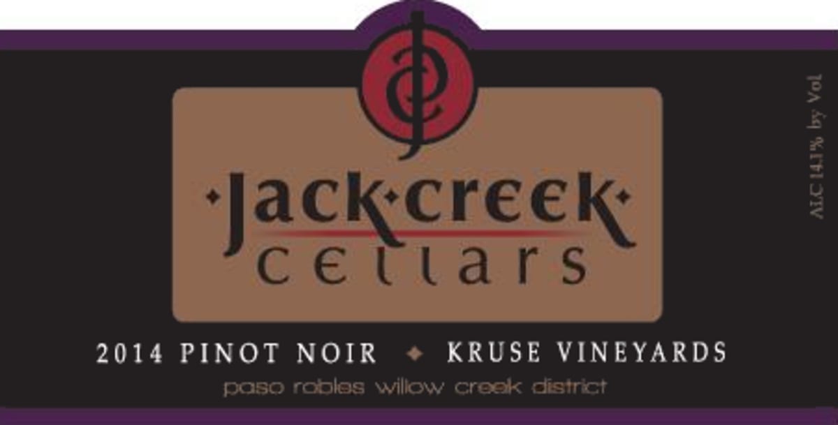 Jack Creek Cellars Kruse Vineyard Pinot Noir 2014 Front Label