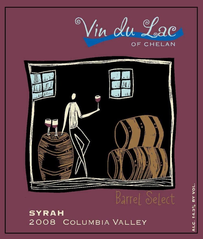 Vin du Lac Chelan Barrel Select Syrah 2008 Front Label