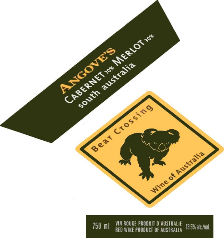 Angove Family Winemakers Bear Crossing Cabernet Merlot 2003 Front Label