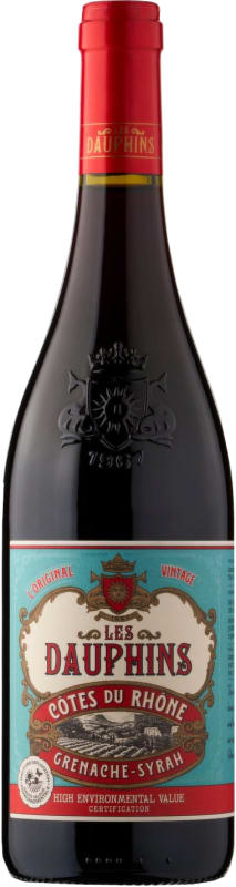 Cellier des Dauphins Les Dauphins Cotes du Rhone Rouge 2024 Front Bottle Shot