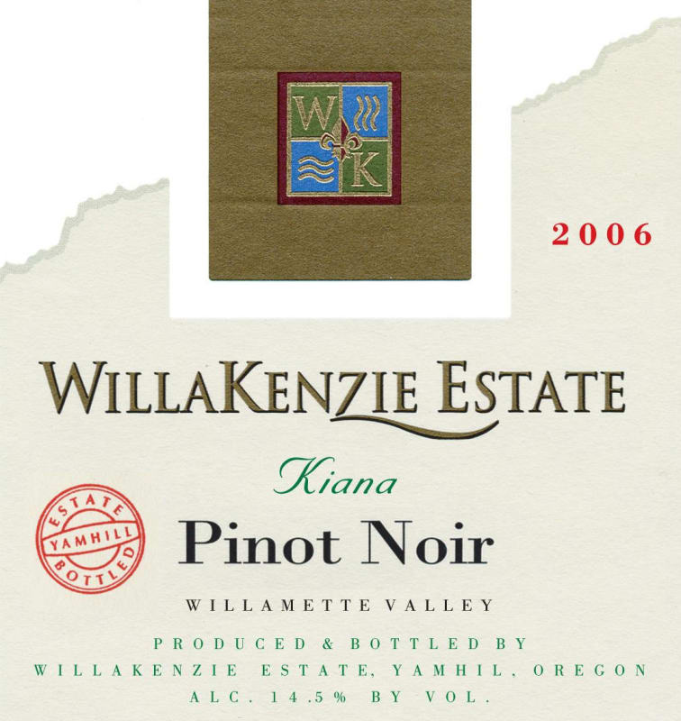 WillaKenzie Estate Kiana Pinot Noir 2006 Front Label