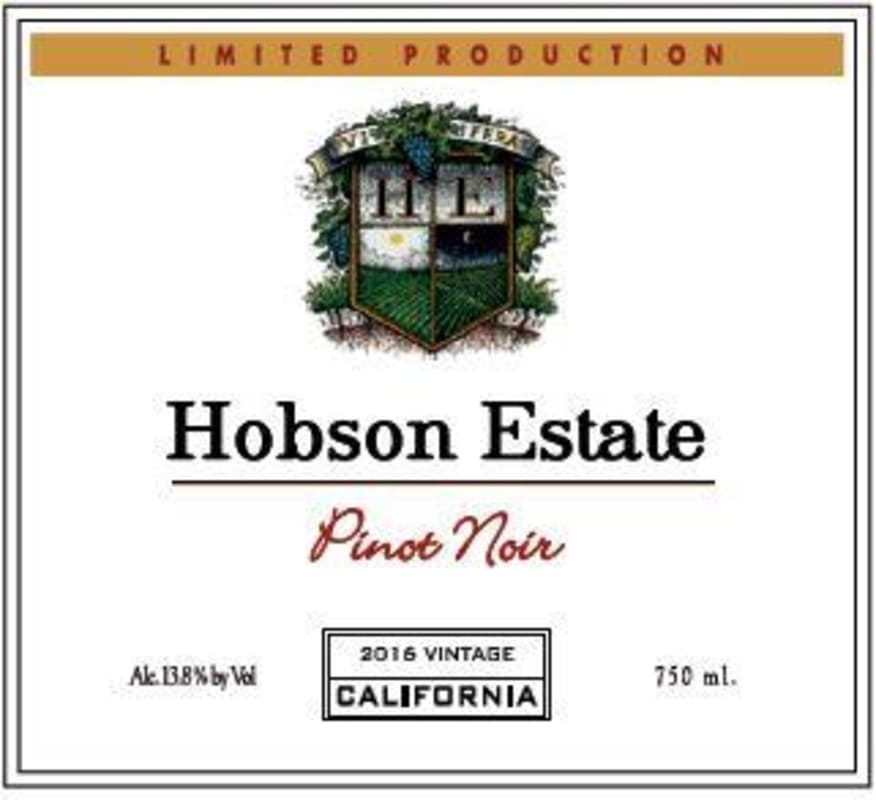 Hobson Estate 2016 Front Label