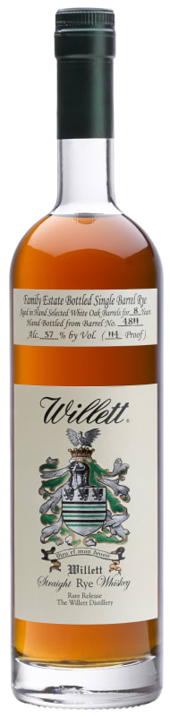 Willett Family Estate 8 Year Barrel #6049 Rye Whiskey Front Bottle Shot