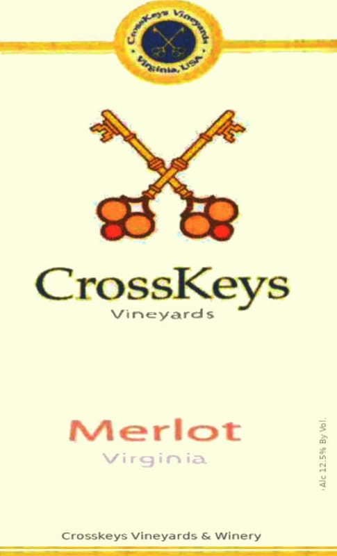 CrossKeys Vineyards Merlot 2011 Front Label
