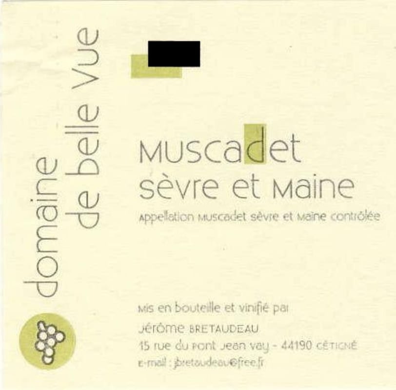 Domaine de Belle Vue Muscadet Sevre et Maine 2015 Front Label