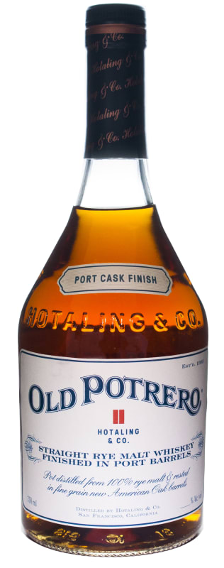 Hotaling & Co. Old Potrero Port Cak Finish Straight Malt Rye Whiskey Front Bottle Shot