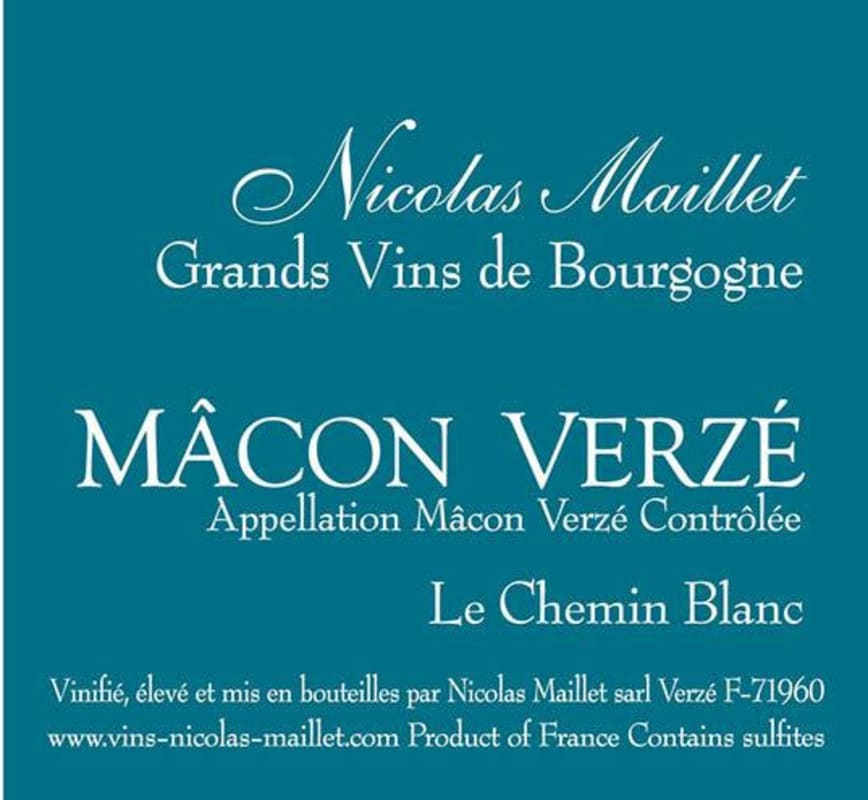 Nicolas Maillet Macon Verze Le Chemin Blanc 2024 Front Label