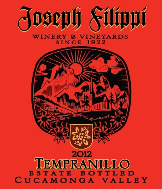 Joseph Filippi Winery & Vineyards Tempranillo 2012 Front Label