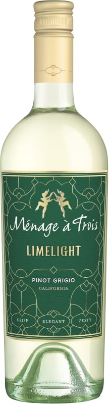 Menage a Trois Limelight Pinot Grigio 2022 Front Bottle Shot
