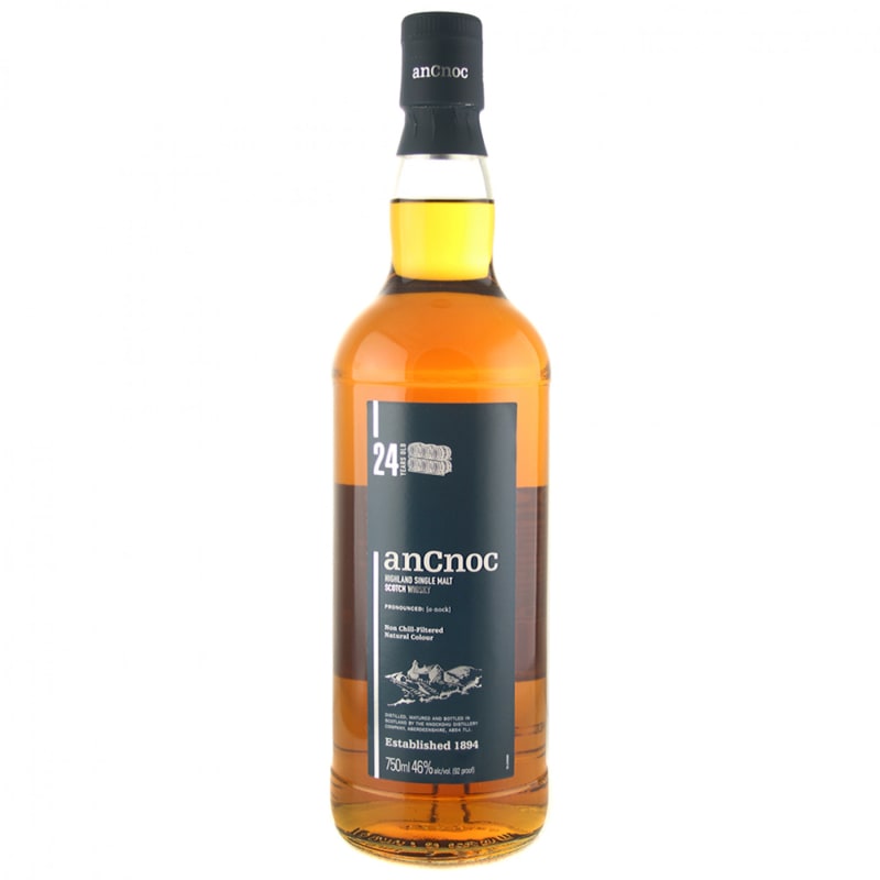 AnCnoc 24 Year Single Malt Scotch Whisky Front Bottle Shot