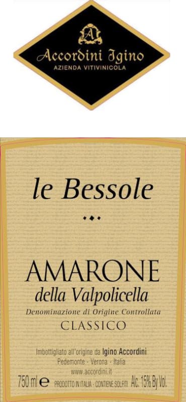 Accordini Igino Amarone della Valpolicella Classico Le Bessole 2009 Front Label