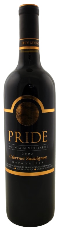 Pride Mountain Vineyards Cabernet Sauvignon (damaged labels) 2002 Front Bottle Shot