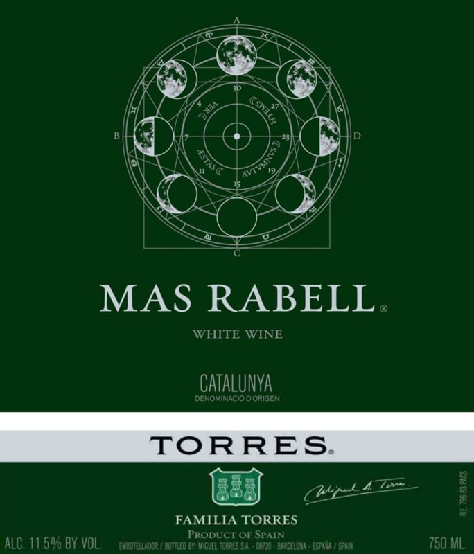 Torres Mas Rabell Blanco 2012 Front Label